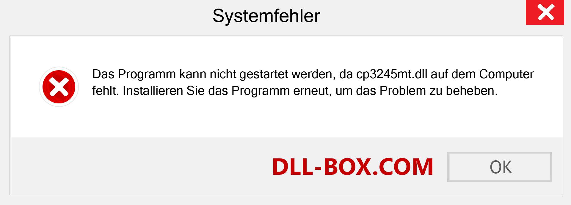 cp3245mt.dll-Datei fehlt?. Download für Windows 7, 8, 10 - Fix cp3245mt dll Missing Error unter Windows, Fotos, Bildern