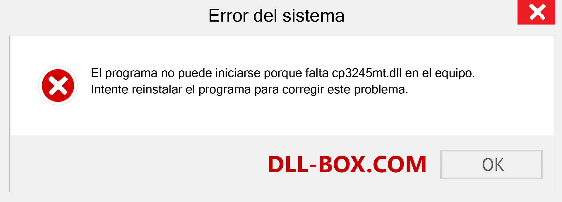 ¿Falta el archivo cp3245mt.dll ?. Descargar para Windows 7, 8, 10 - Corregir cp3245mt dll Missing Error en Windows, fotos, imágenes