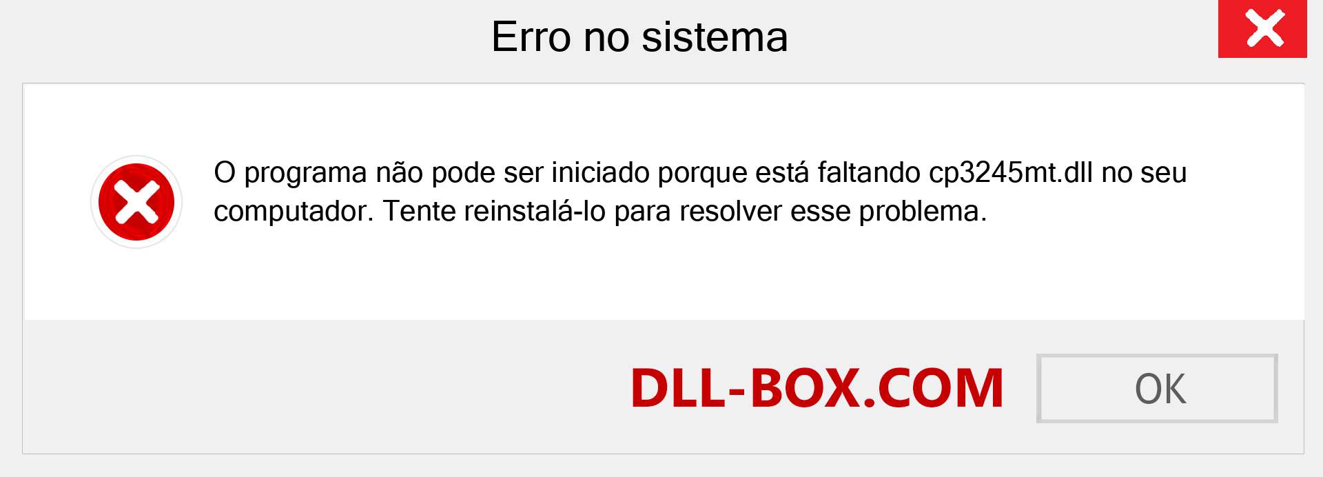 Arquivo cp3245mt.dll ausente ?. Download para Windows 7, 8, 10 - Correção de erro ausente cp3245mt dll no Windows, fotos, imagens